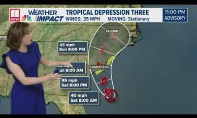 Tropical Depression Three 11pm track, models | When could it become 'Chantal'?