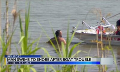 Man swims to shore after boat trouble