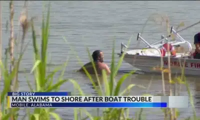 Man swims to shore after boat trouble