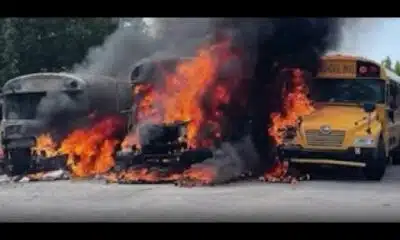 Pair of 10-year-olds set fire to three school buses in Mississippi, sheriff says