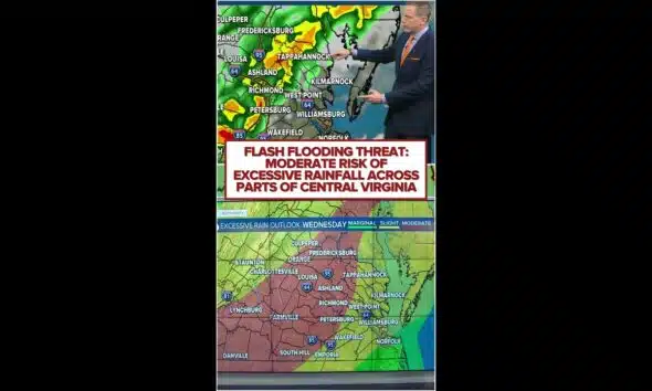 Flash Flooding Threat: Moderate risk of excessive rainfall across parts of Central Virginia