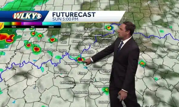 Couple more showers and storms Sunday