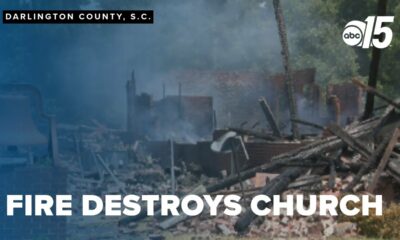 Darlington church holds service outdoors after devastating fire destroys building