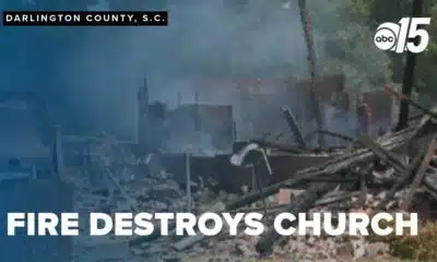 Darlington church holds service outdoors after devastating fire destroys building