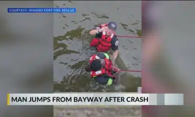Man jumps off Bayway after crashing into bridge