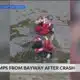 Man jumps off Bayway after crashing into bridge