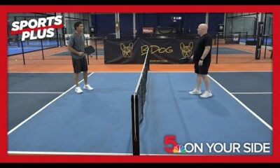 Talking about the Billikens with Josh Schertz over a game of pickleball
