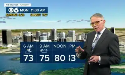 A bit cooler Monday with highs in low to mid 80s