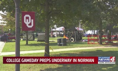 College gameday preps underway in Norman