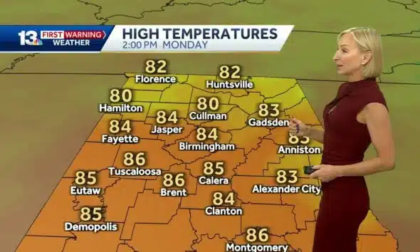 Cool mornings but hot afternoons ahead this week for Central Alabama