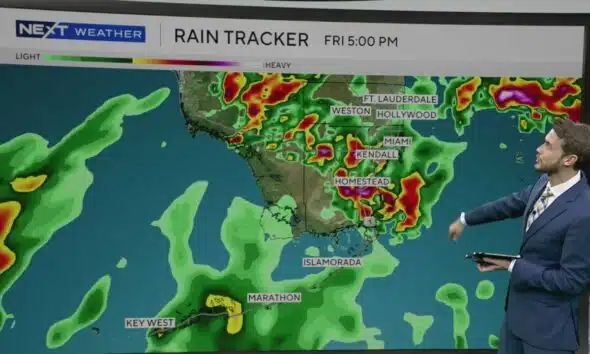 Heavy showers impacting parts of South Florida Thursday evening